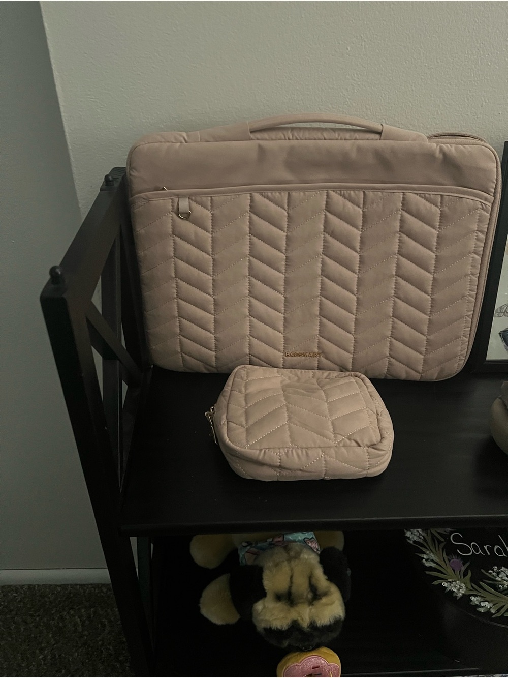 Quilted Laptop Case and Tech Pouch - Blush